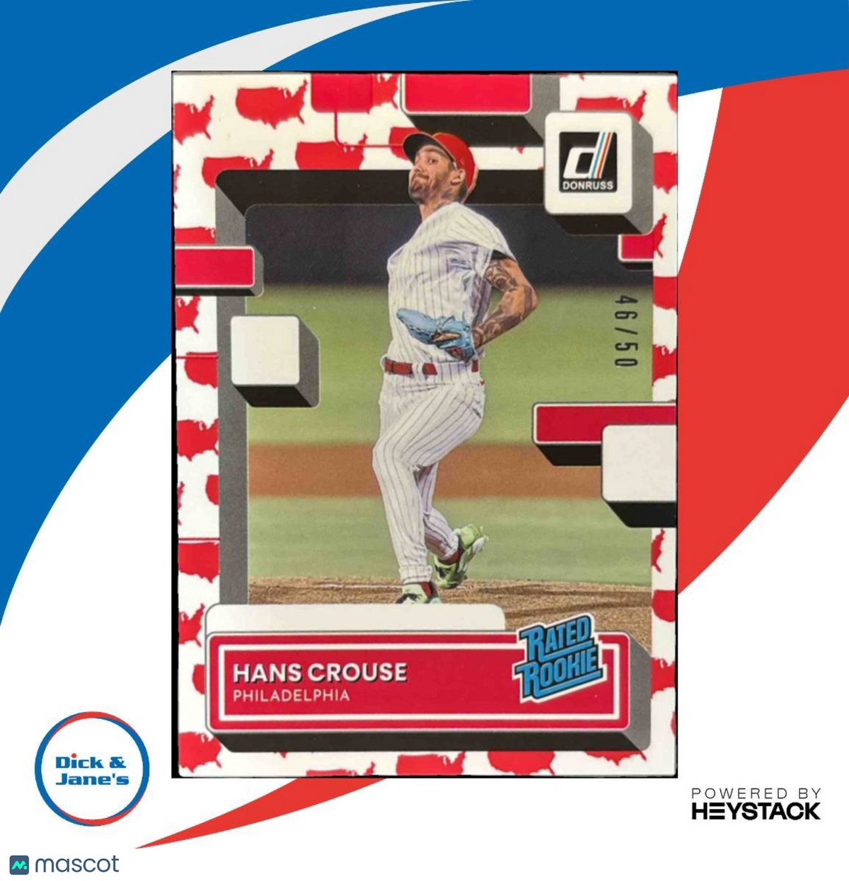 2022 Donruss Hans Crouse America /50 #67 RC Philadelphia Phillies