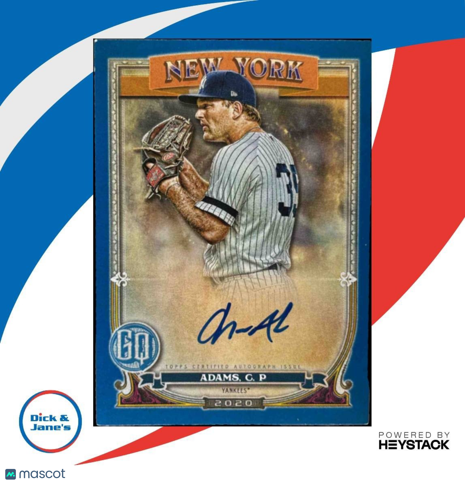 2020 Topps Gypsy Queen Chance Adams Auto Indigo 111/150 New York Yankees