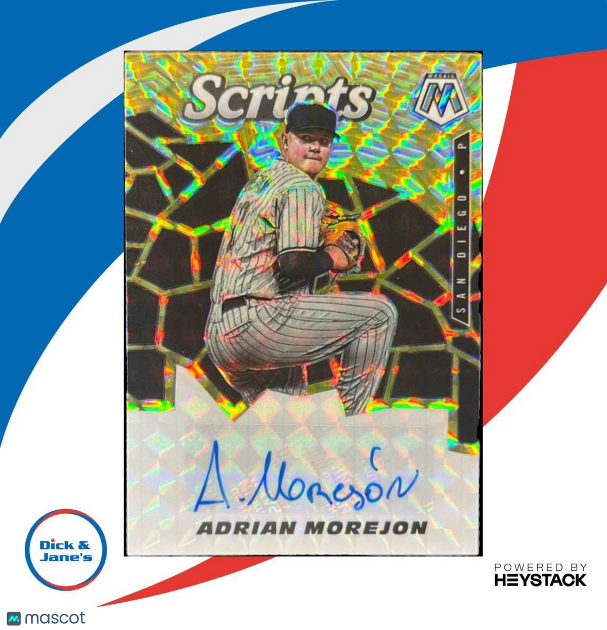 2021 Panini Mosaic Adrian Morejon Scripts #SCR-AM Auto San Diego Padres