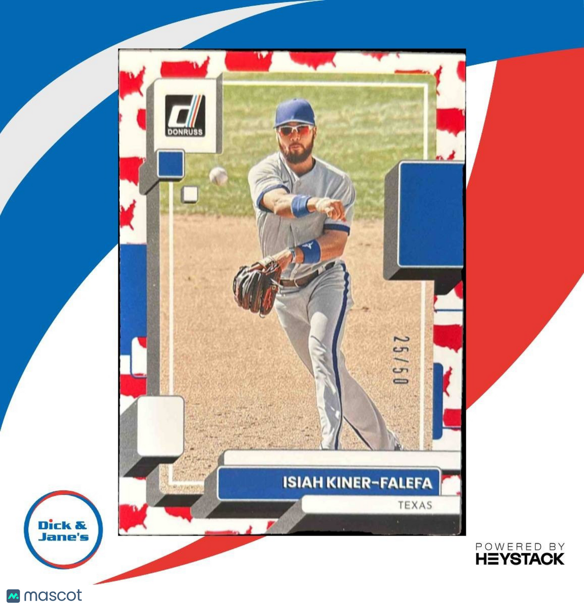 2022 Panini Donruss Isiah Kiner-Falefa America /50 #114 Texas Rangers