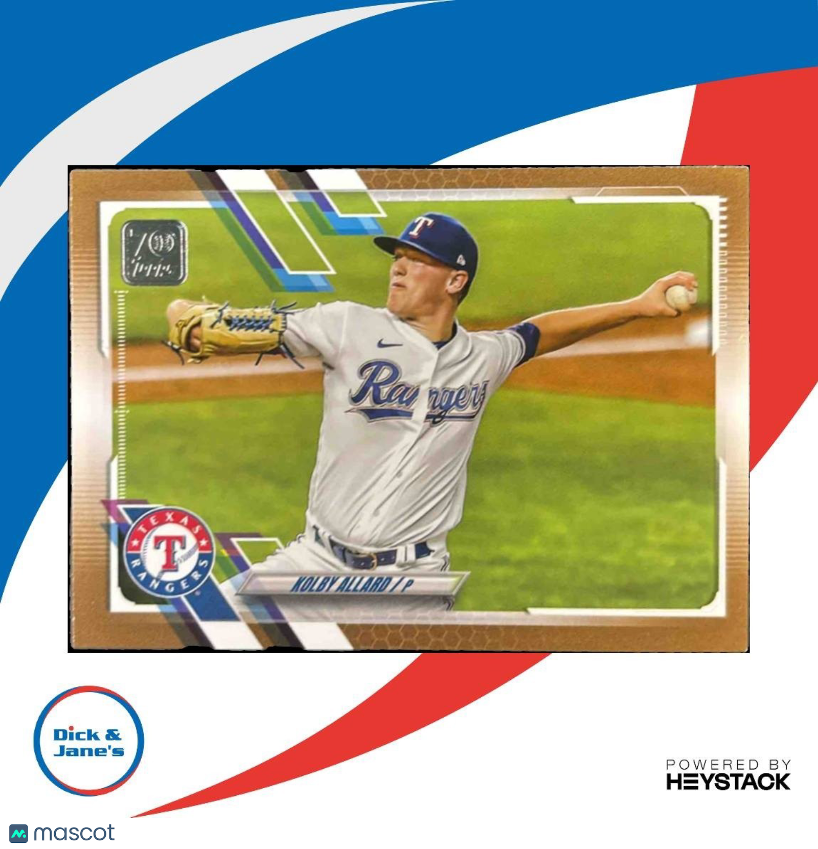 2021 Topps Update Kolby Allard Gold /2021 #US123 Texas Rangers