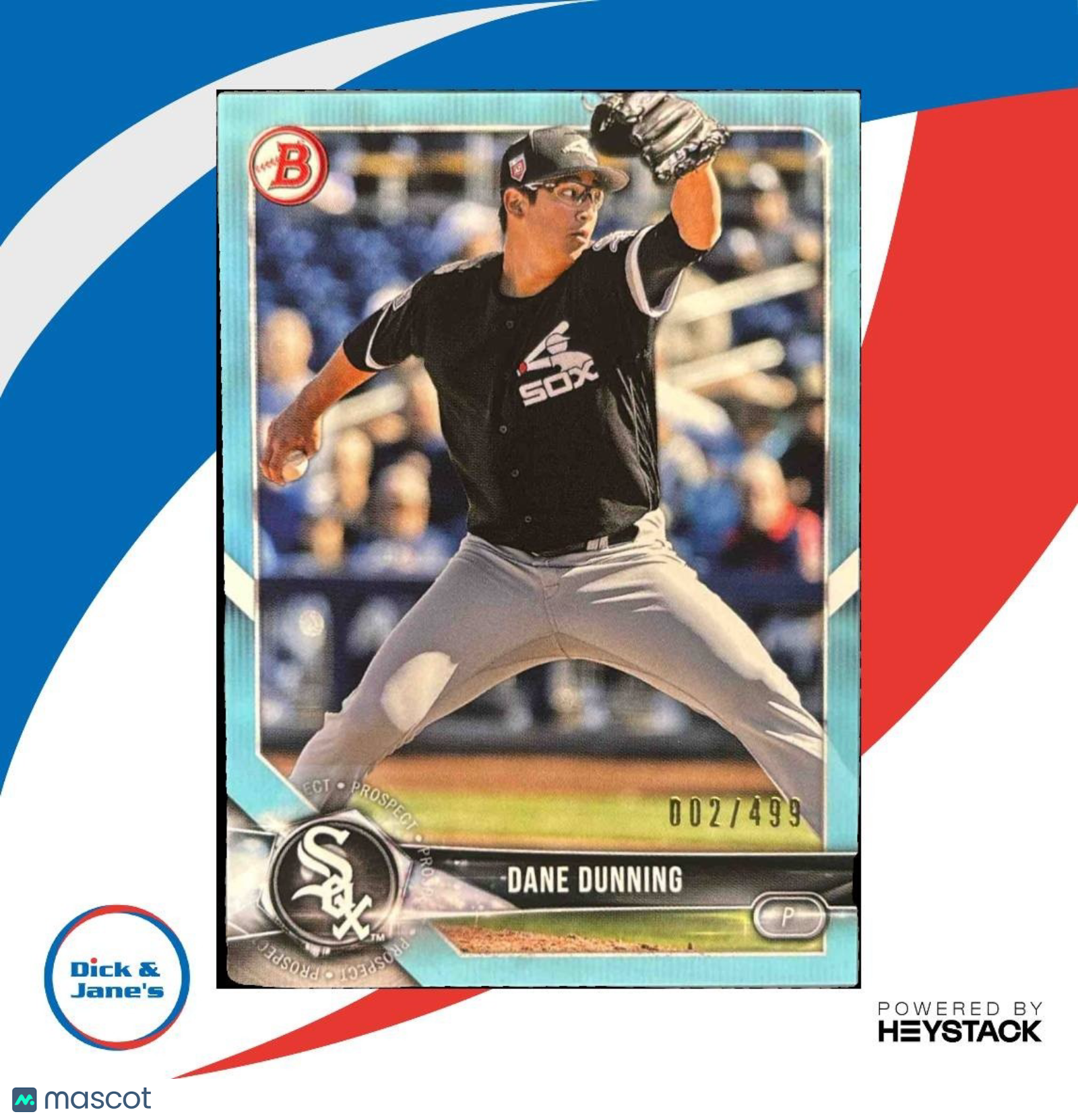2018 Bowman Draft Dane Dunning Sky Blue /499 #BD-170 Chicago White Sox