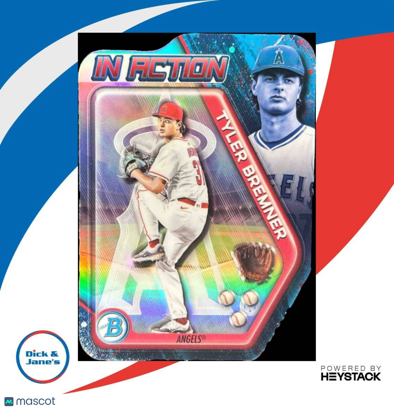 2025 Bowman Draft Tyler Bremner In Action #BIA-12 Los Angeles Angels