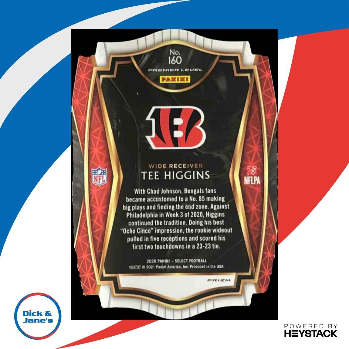 2020 Panini Select Tee Higgins Blue Die Cut #160 RC Level Cincinnati Bengals