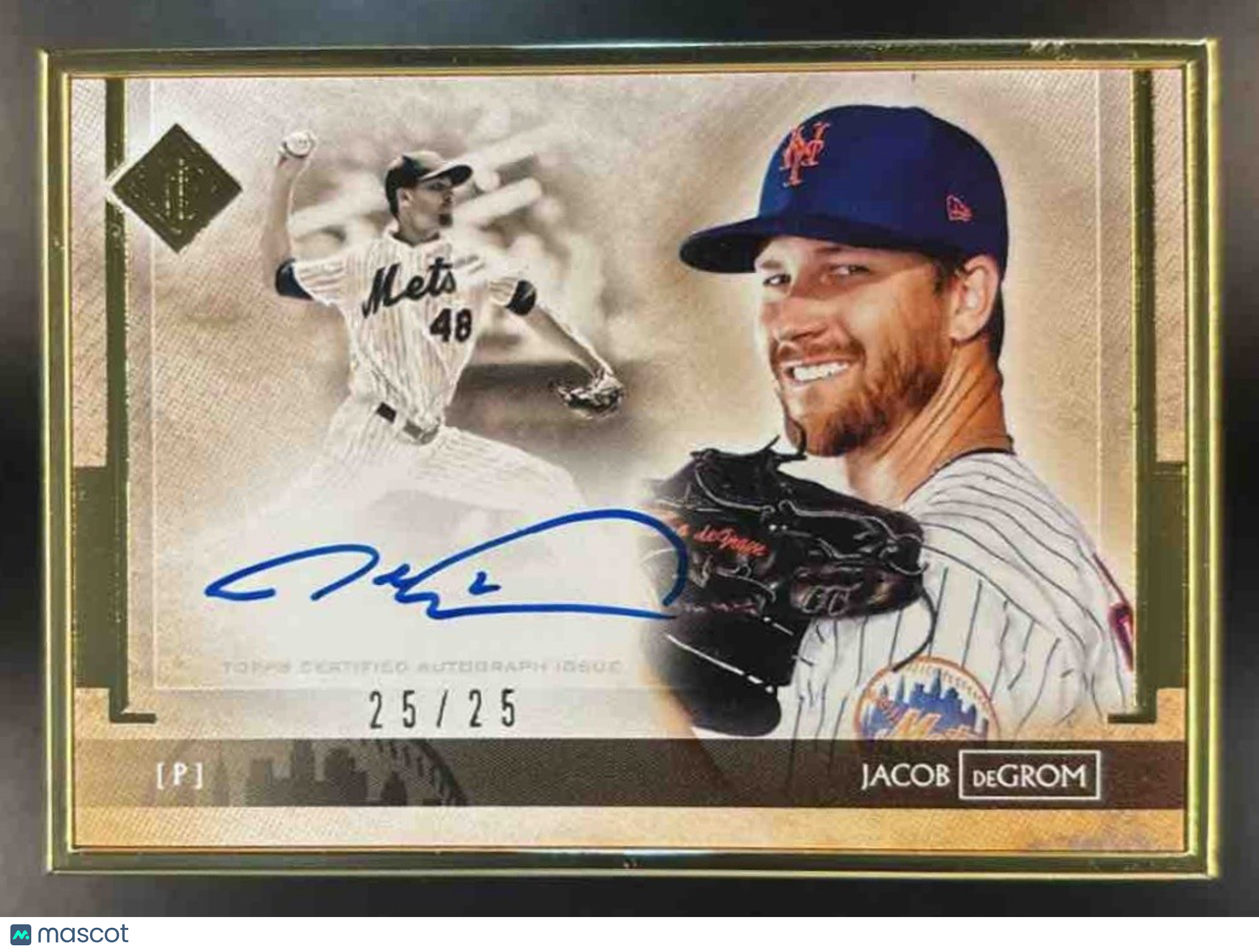 2020 Topps Transcendent Collection Jacob deGrom Auto Variation 25/25 BOOK END