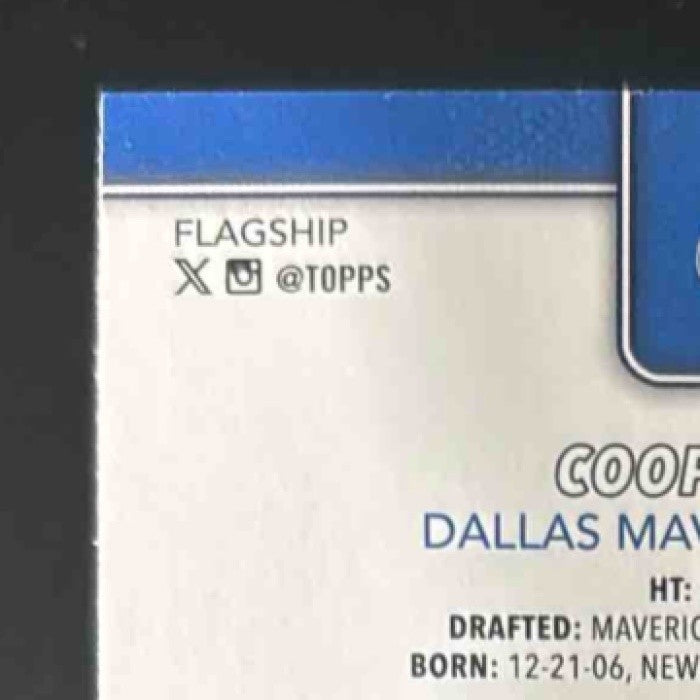 2025-26 Toppss Cooper Flagg #201 RC Dallas Mavericks