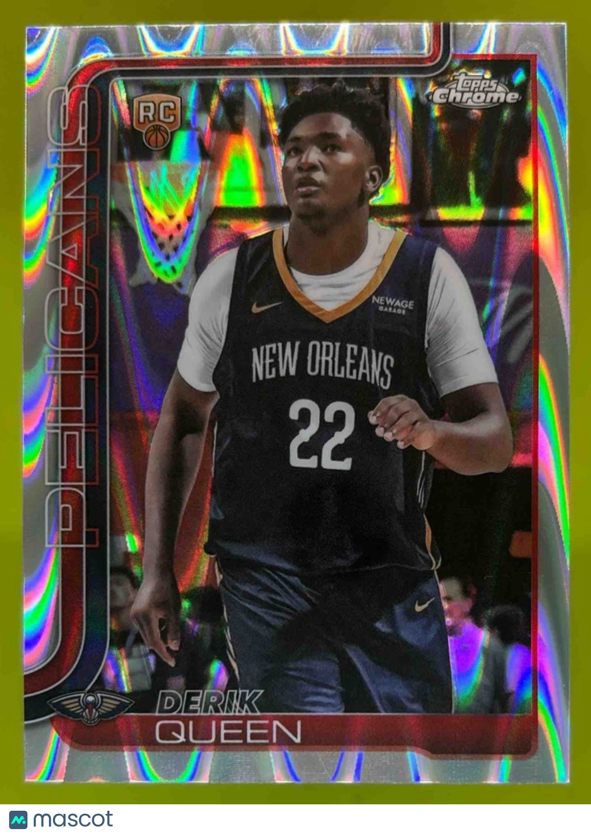 2025-26 Topps Chrome Derik Queen RayWave Refractor #263 RC New Orleans Pelicans