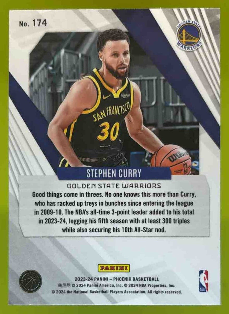 2023-24 Panini Phoenix Stephen Curry Blue Ice #174 Golden State Warriors