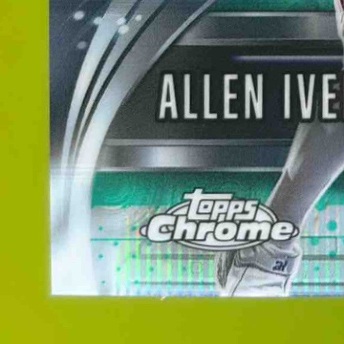 2025-26 Topps Chrome Allen Iverson Sleek Finishers Aqua /199 Philadelphia 76ers