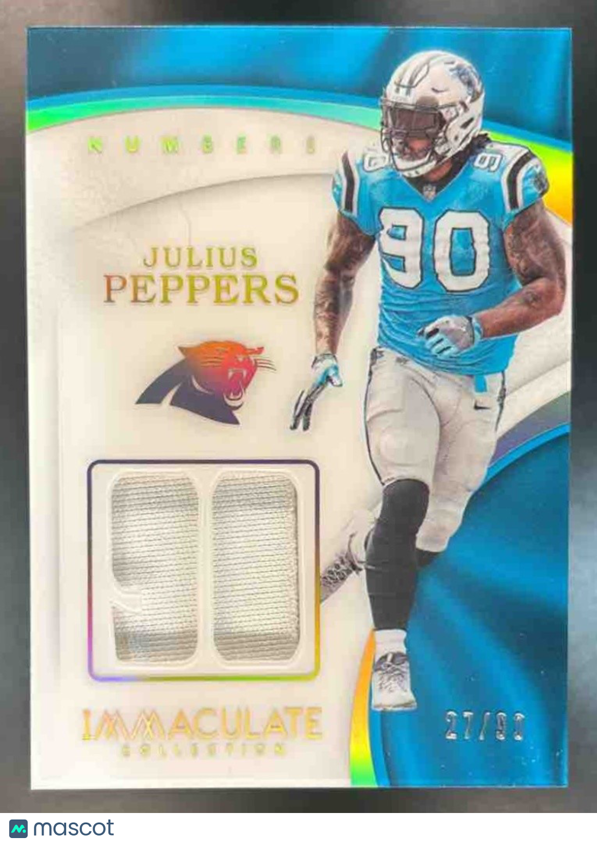 2017 Immaculate Collection Julius Peppers Numbers Patch /90 MEM Panthers