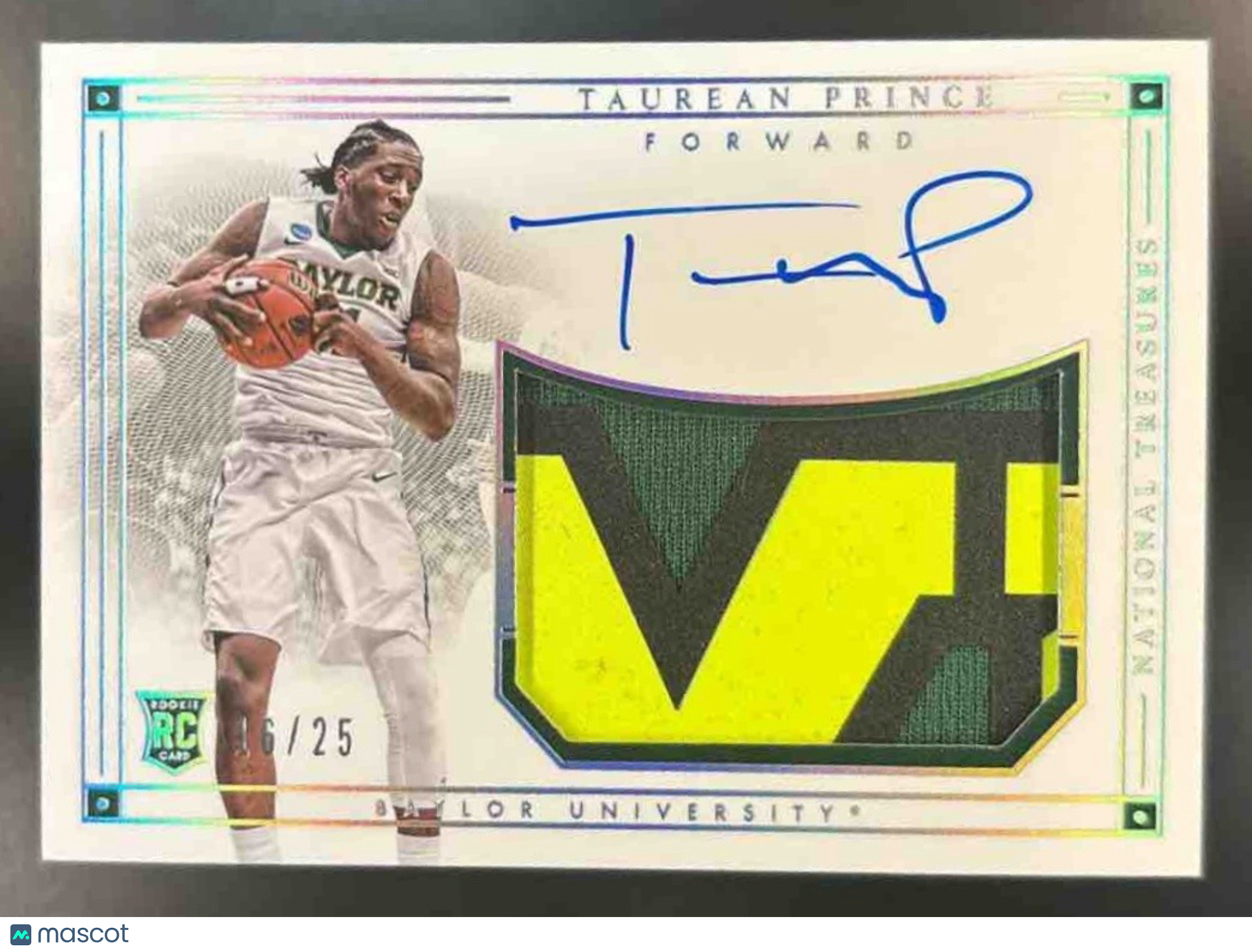 2016-17 National Treasures Taurean Prince Rookie Patch Auto /25 RC Atlanta Hawks