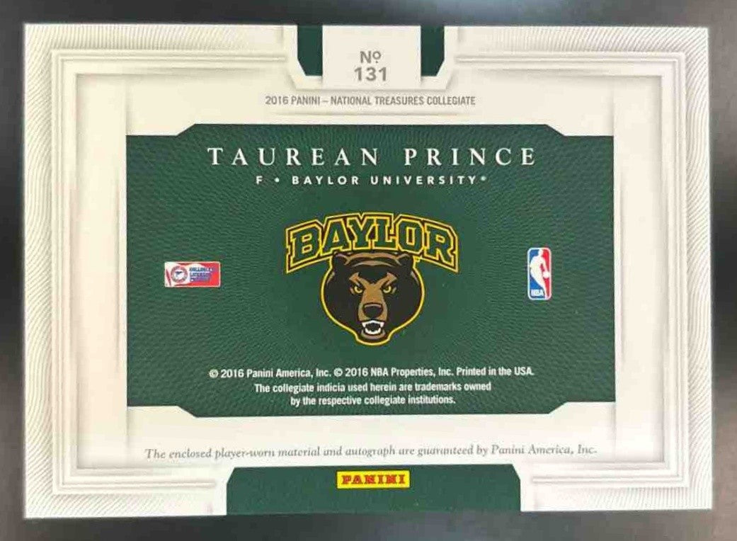 2016-17 National Treasures Taurean Prince Rookie Patch Auto /25 RC Atlanta Hawks