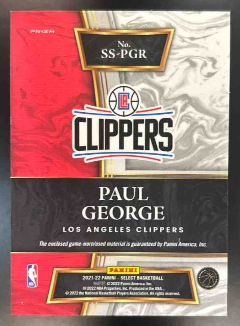 2021-22 Panini Select Paul George Selective Swatches MEM Los Angeles Clippers