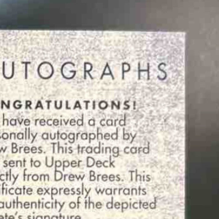 2001 Upper Deck Game Gear Drew Brees Auto San Diego Chargers