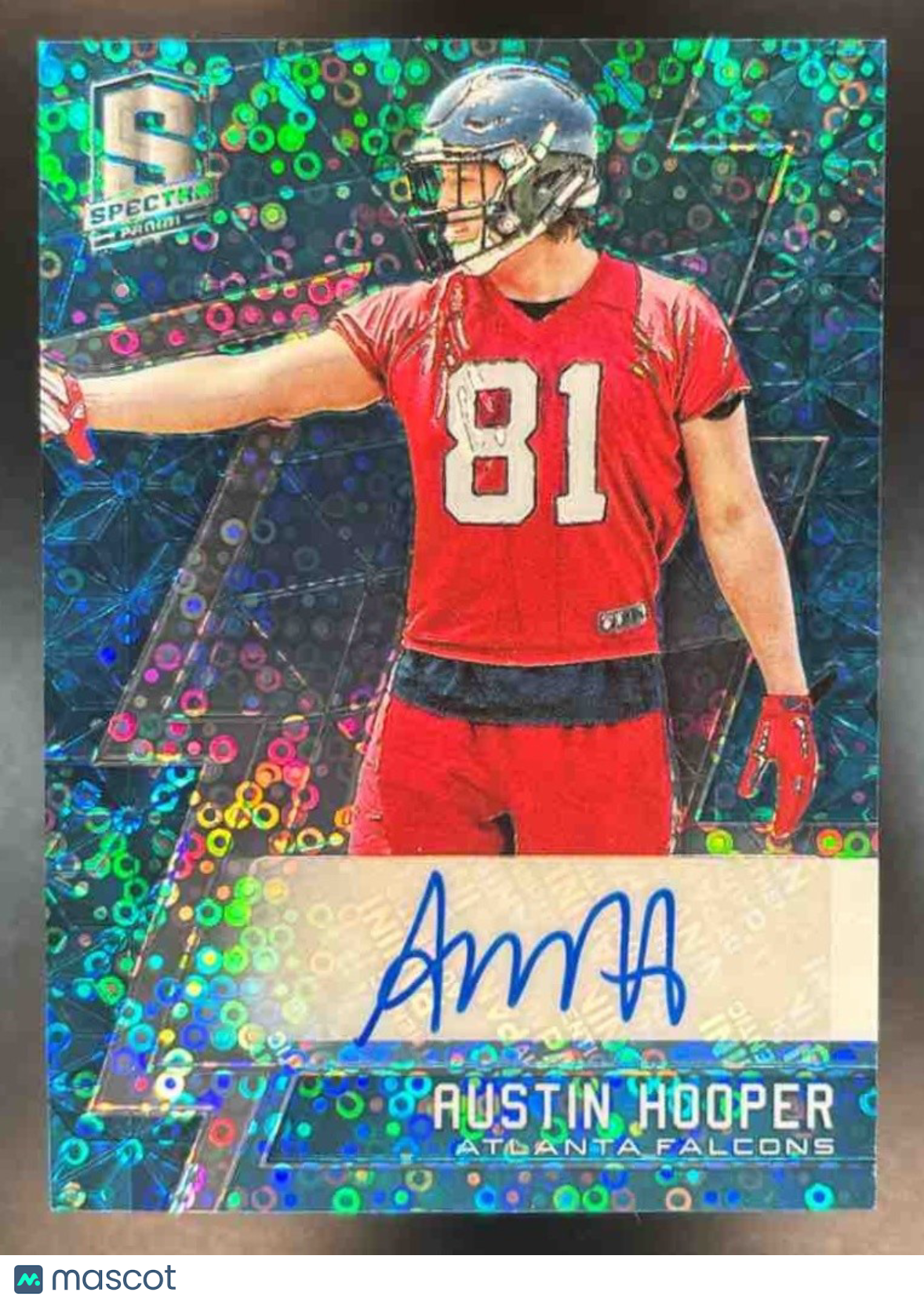 2016 Panini Spectra Austin Hooper Neon Blue /99 #215 RC Auto Atlanta Falcons