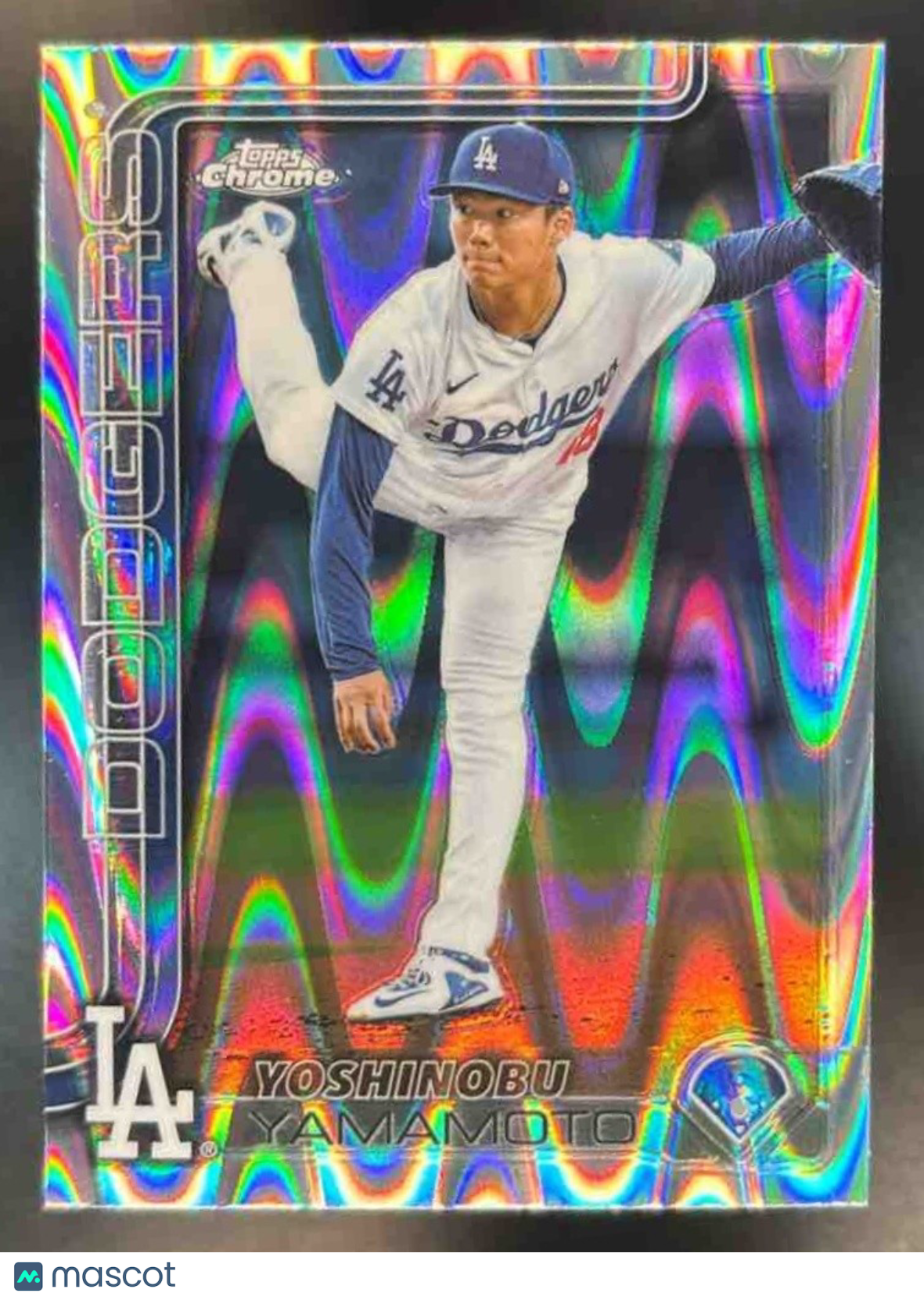 2025 Topps Chrome Yoshinobu Yamamoto RayWave Refractor #179 Los Angeles Dodgers