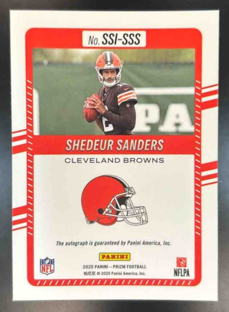 2025 Panini Prizm Shedeur Sanders Rookie Auto Silver #302 RC Cleveland Browns