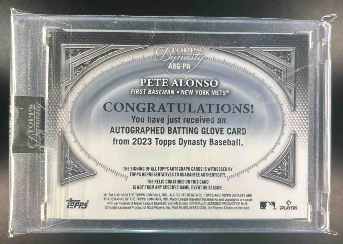 2023 Topps Dynasty Pete Alonso Auto Used Batting Glove 2/5 DAPB-PA New York Mets
