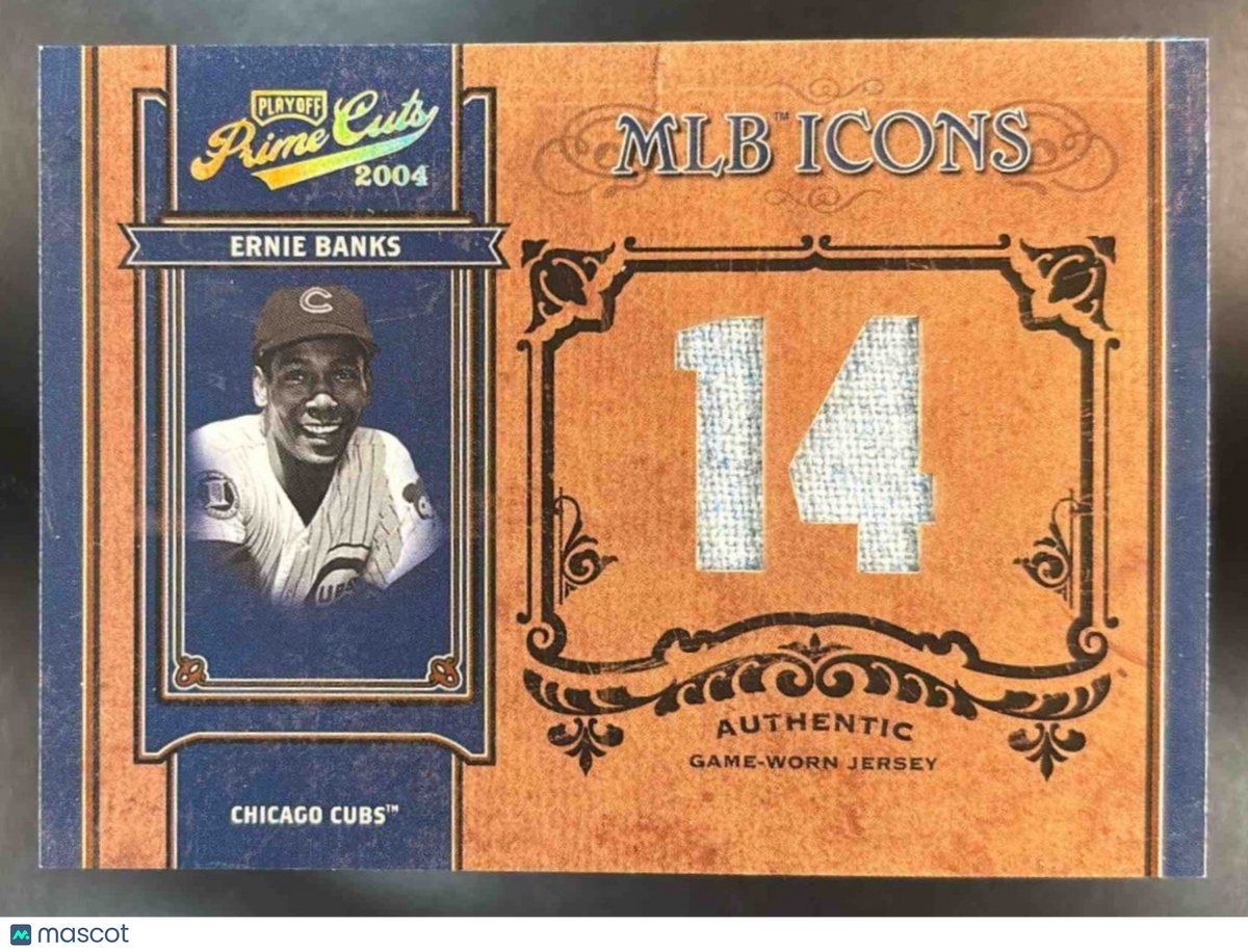 2004 Playoff Prime Cuts II Ernie Banks Material Number /25 MEM Chicago Cubs