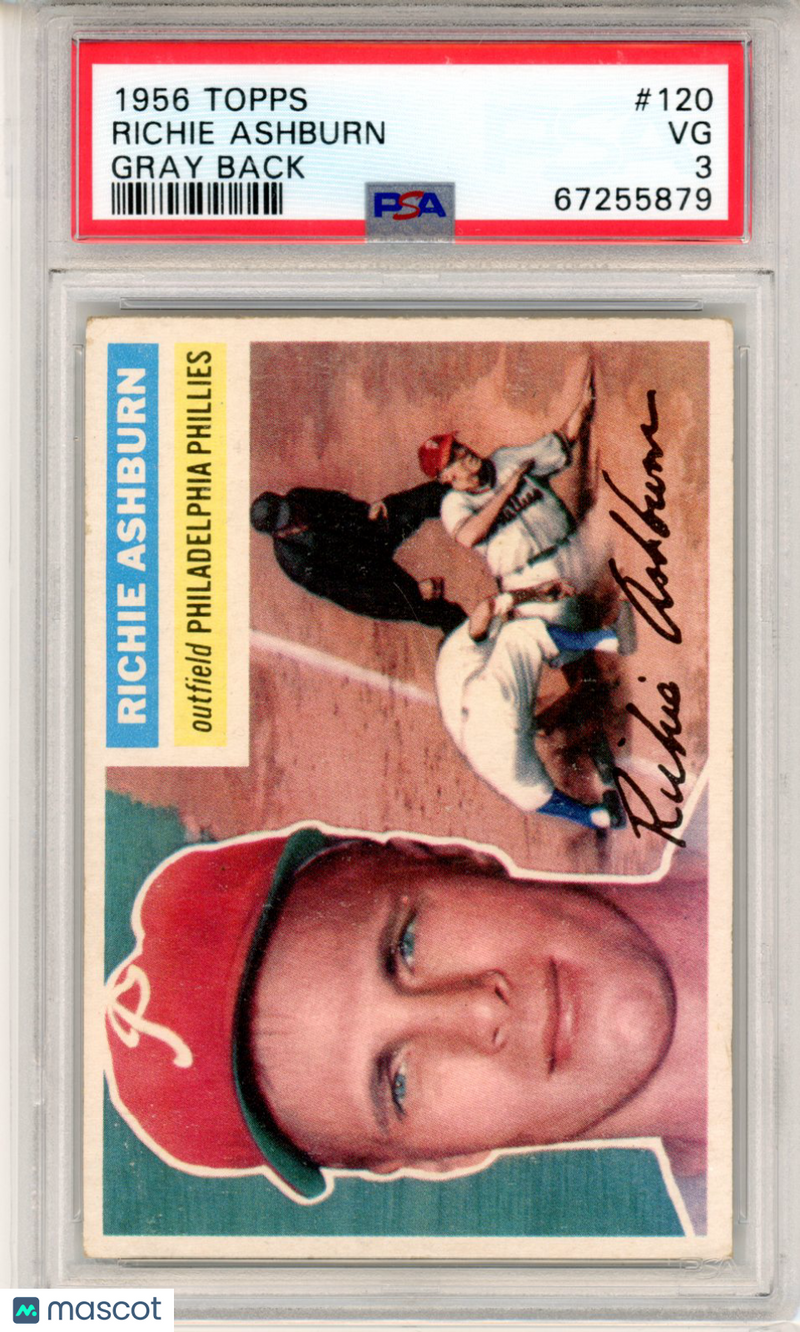 1956 Topps Richie Ashburn Gray Back