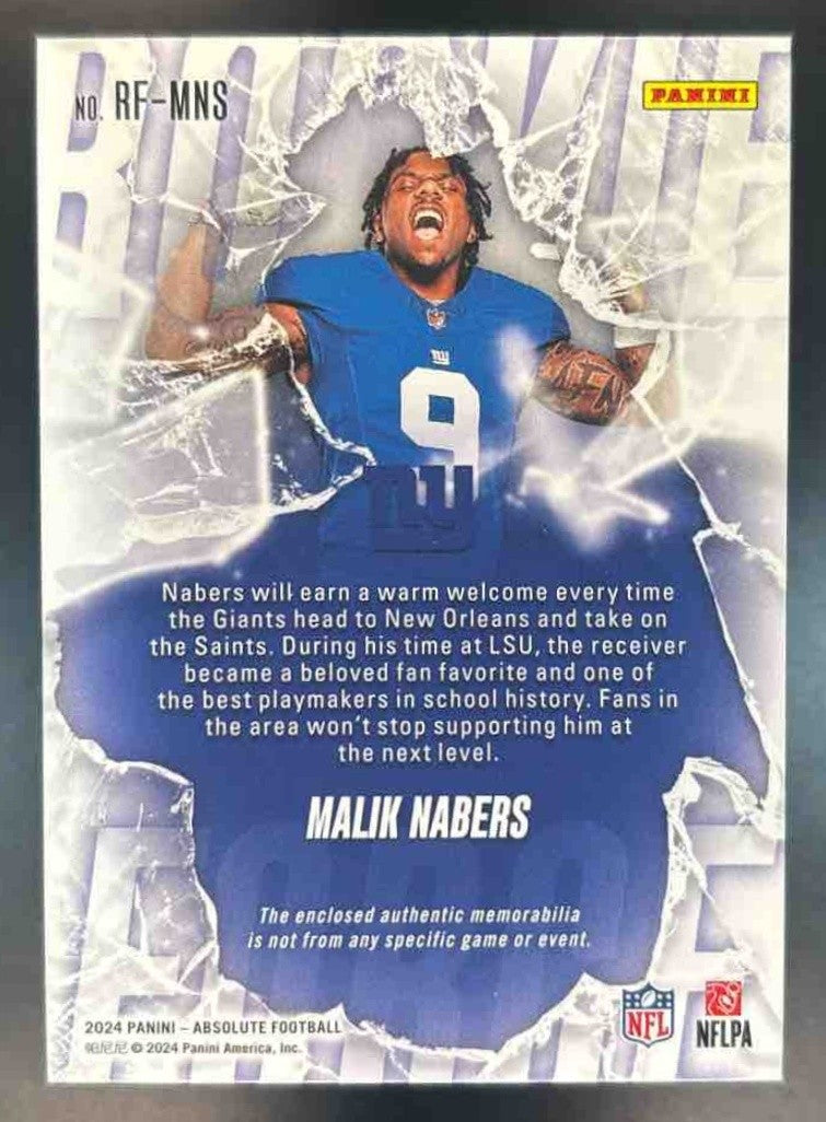 2024 Panini Absolute Malik Nabers Rookie Force MEM RC