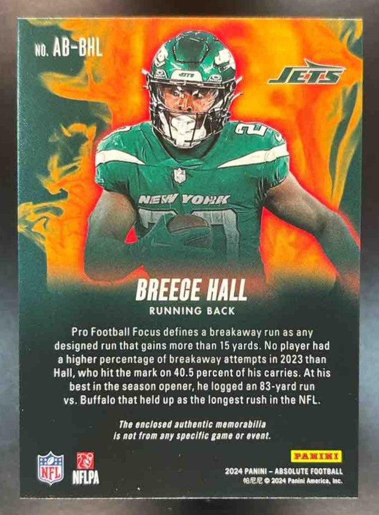 2024 Panini Absolute Breece Hall Burners MEM New York Jets