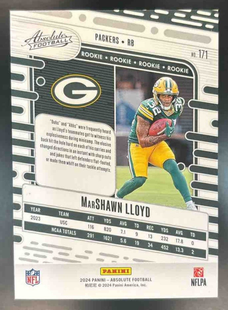 2024 Panini Absolute MarShawn Lloyd Rookies Blue /199 #171 RC Green Bay Packers