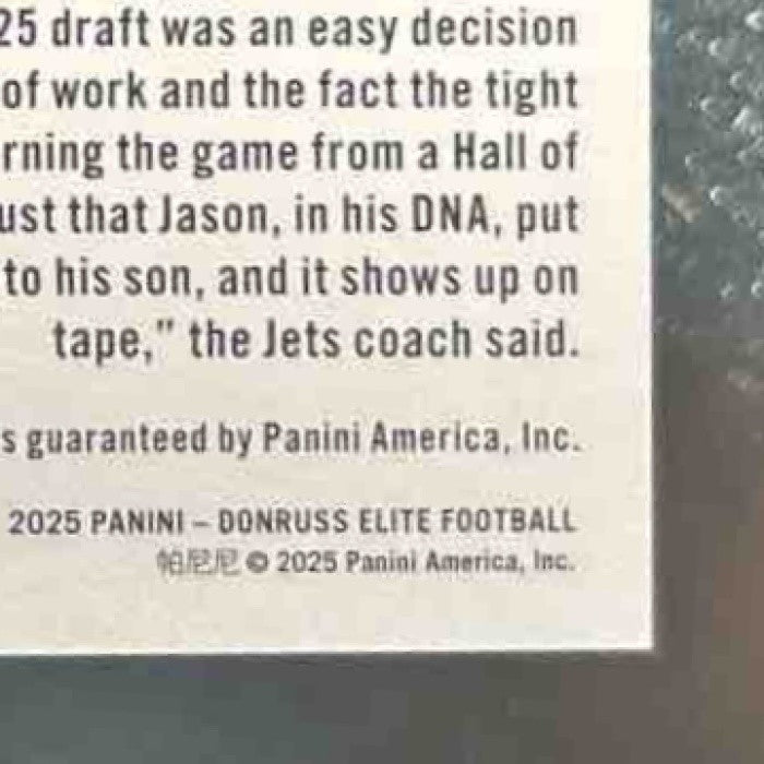 2025 Donruss Elite Mason Taylor Pen Pals Horizontal Auto New York Jets
