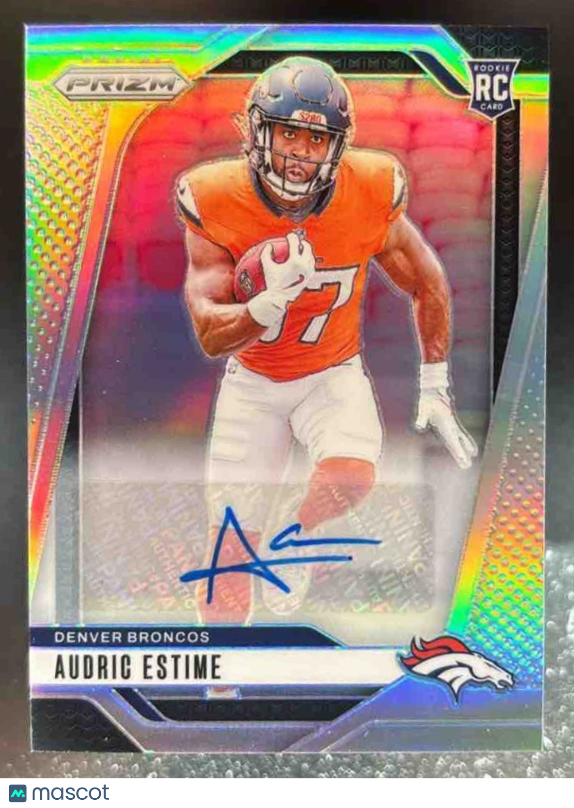 2024 Panini Prizm Audric Estime Auto Silver #306 RC Denver Broncos