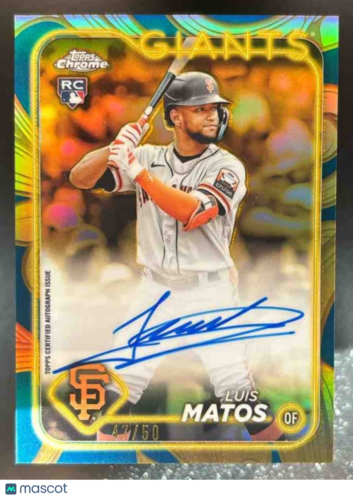 2024 Topps Gilded Collection Luis Matos Chrome Blue-Gold Auto /50 Giants