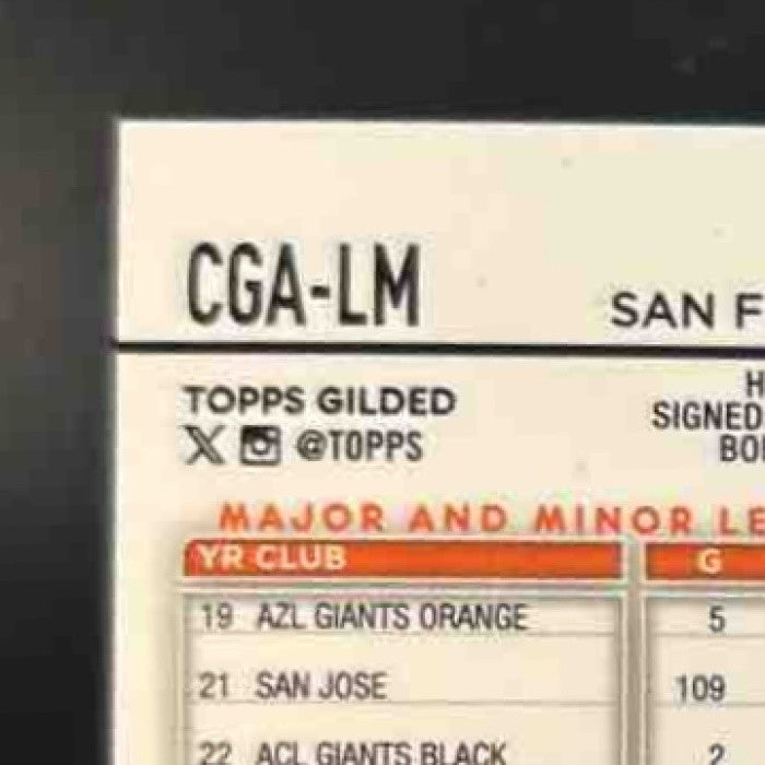 2024 Topps Gilded Collection Luis Matos Chrome Blue-Gold Auto /50 Giants