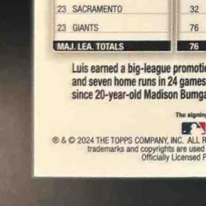 2024 Topps Gilded Collection Luis Matos Chrome Blue-Gold Auto /50 Giants