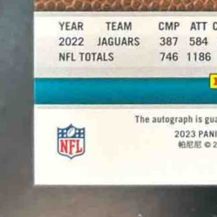 2023 Panini Zenith Trevor Lawrence Auto Gold /10 #46 Jacksonville Jaguars