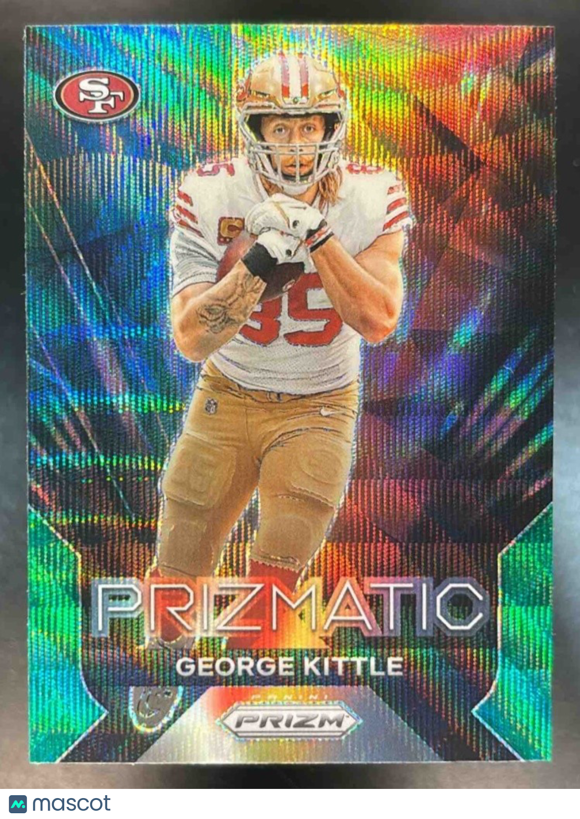 2023 Panini Prizm George Kittle Prizmatic Green Wave #18 San Francisco 49ers