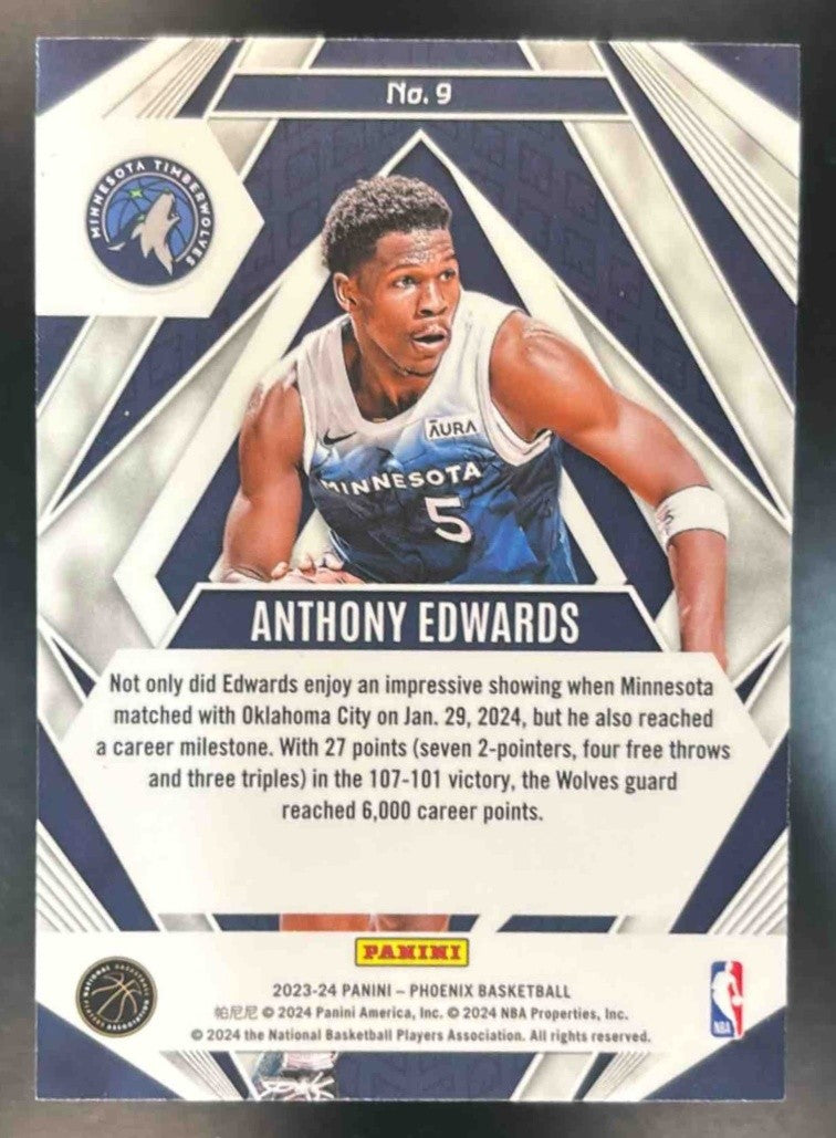 2023-24 Phoenix Anthony Edwards Paragon Blue Ice #9 Minnesota Timberwolves