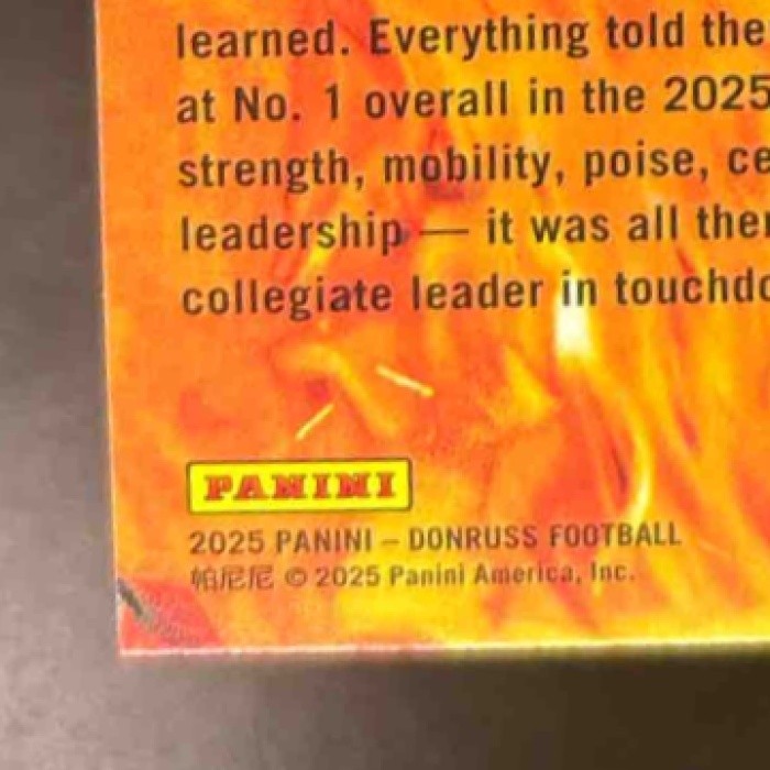 2025 Panini Donruss Cam Ward Red Hot Rookies #9 RC Tennessee Titans