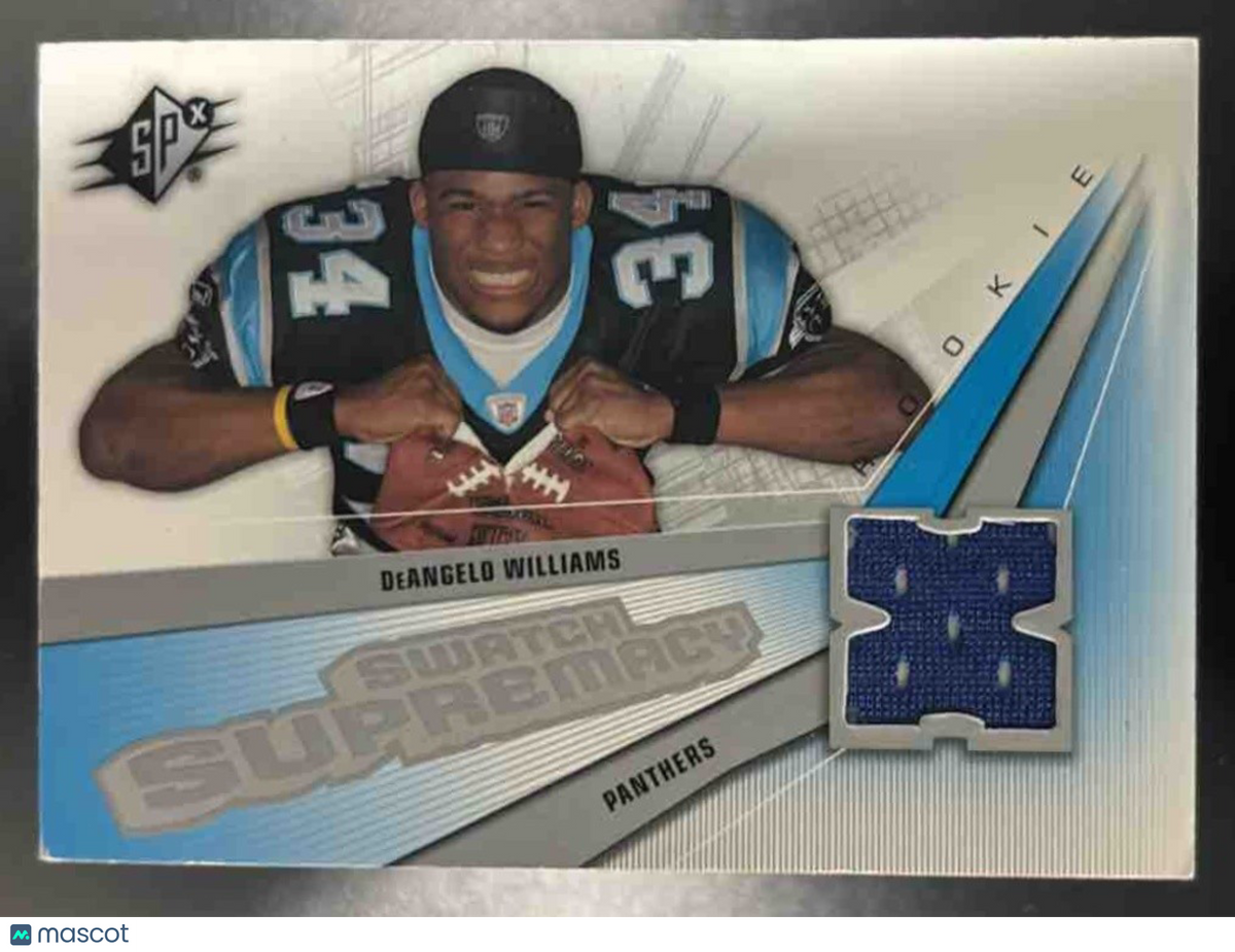 2006 SPx DeAngelo Williams Rookie Swatch Supremacy MEM RC Carolina Panthers