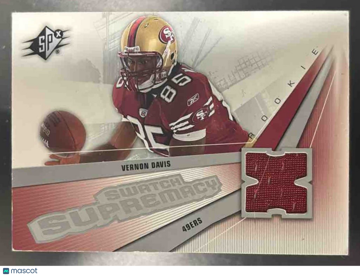 2006 SPx Vernon Davis Rookie Swatch Supremacy #SW-VD MEM RC San Francisco 49ers