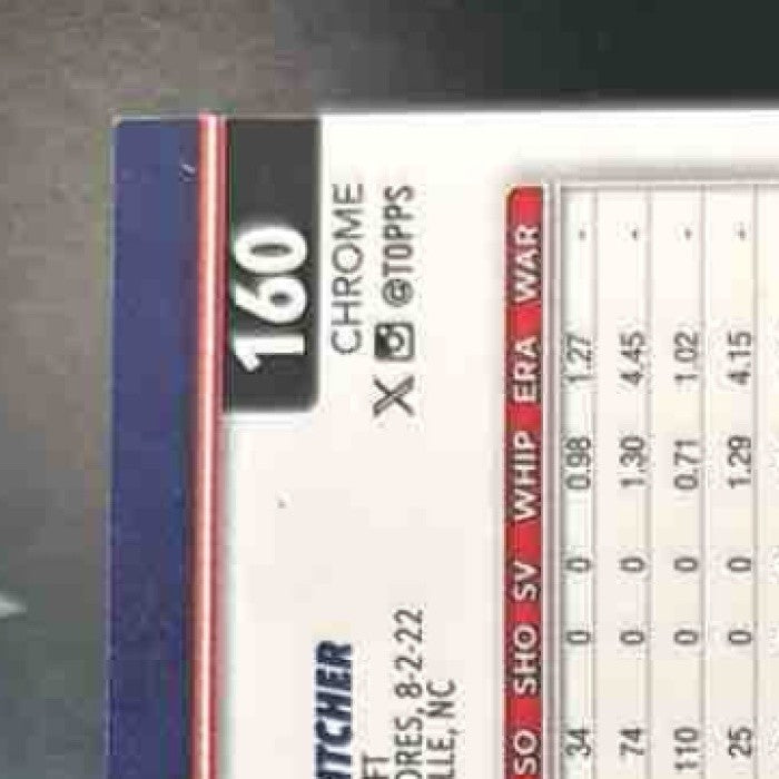 2025 Topps Chrome MacKenzie Gore Aqua Lava /199 #160 Washington Nationals