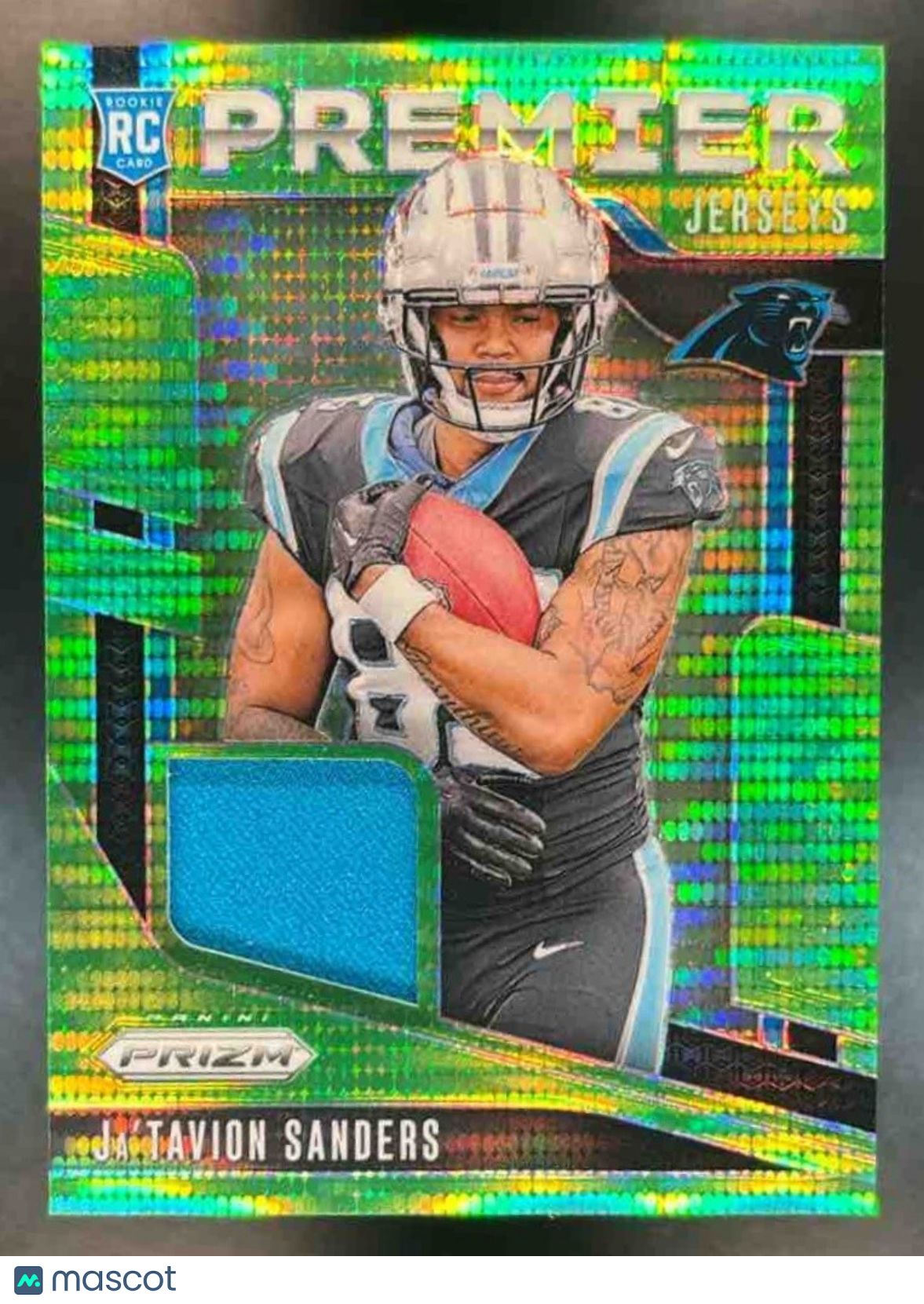 2024 Prizm Ja'Tavion Sanders Premier Jerseys Neon Green Pulsar MEM RC Panthers