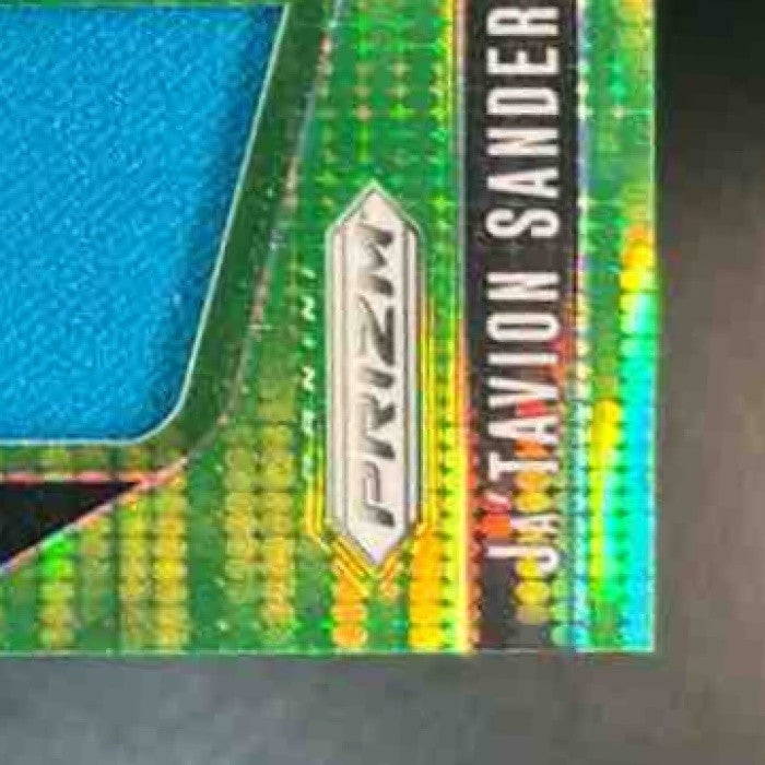 2024 Prizm Ja'Tavion Sanders Premier Jerseys Neon Green Pulsar MEM RC Panthers