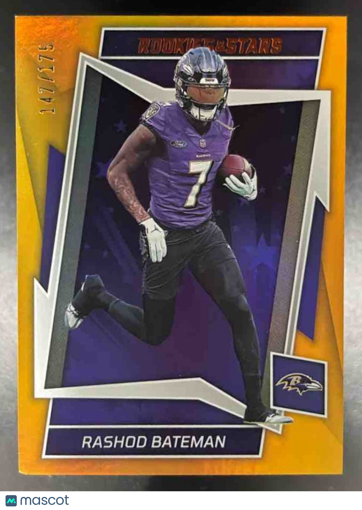 2022 Panini Rookies & Stars Rashod Bateman Orange /175 #8 Baltimore Ravens