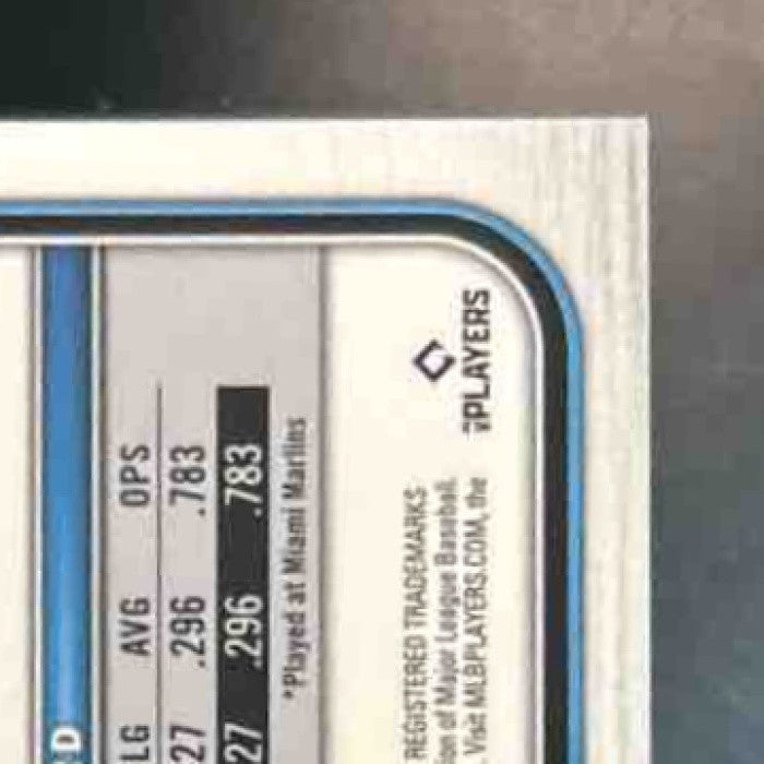 2022 Bowman Chrome Bryan De La Cruz Blue /150 #52 RC Miami Marlins