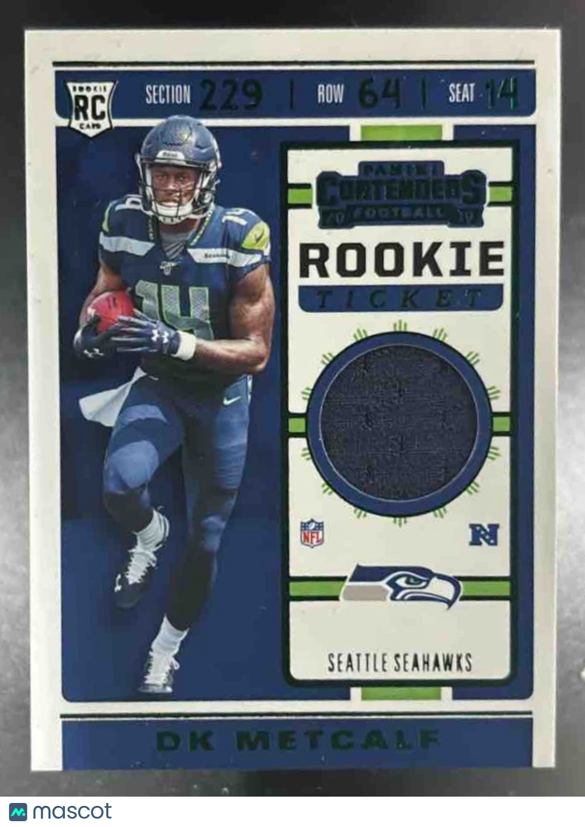 2019 Panini Contenders DK Metcalf Rookie Ticket Swatches RC Seattle Seahawks