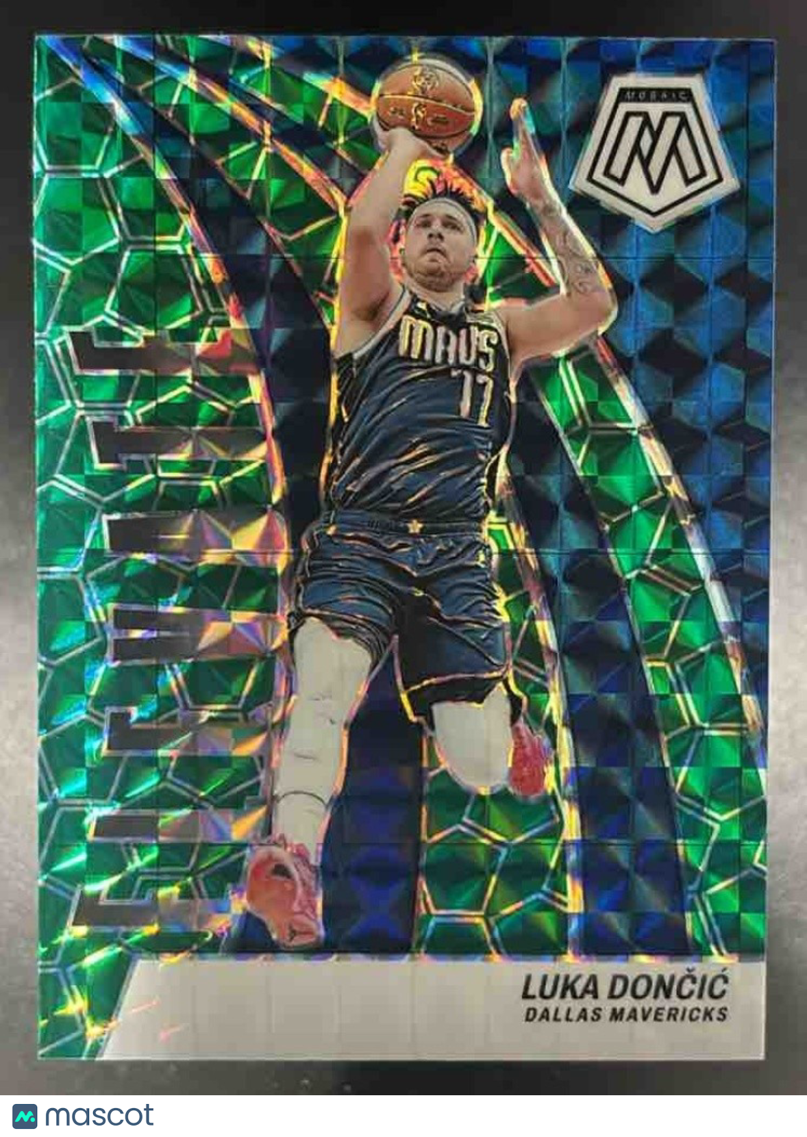 2023-24 Panini Mosaic Luka Doncic Elevate Mosaic Green #2 Dallas Mavericks