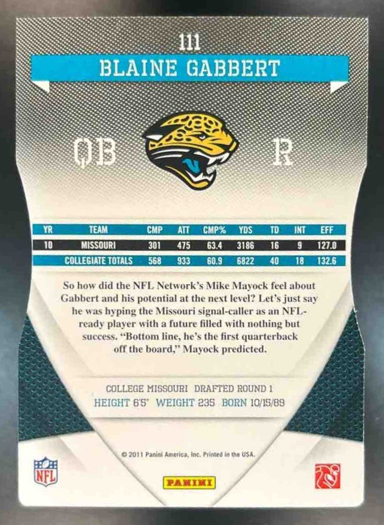 2011 Donruss Elite Blaine Gabbert Aspirations /89 #111 RC Jacksonville Jaguars