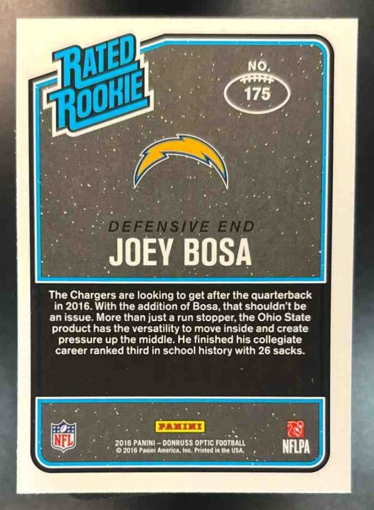 2016 Panini Donruss Optic Joey Bosa Red and Yellow RC San Diego Chargers