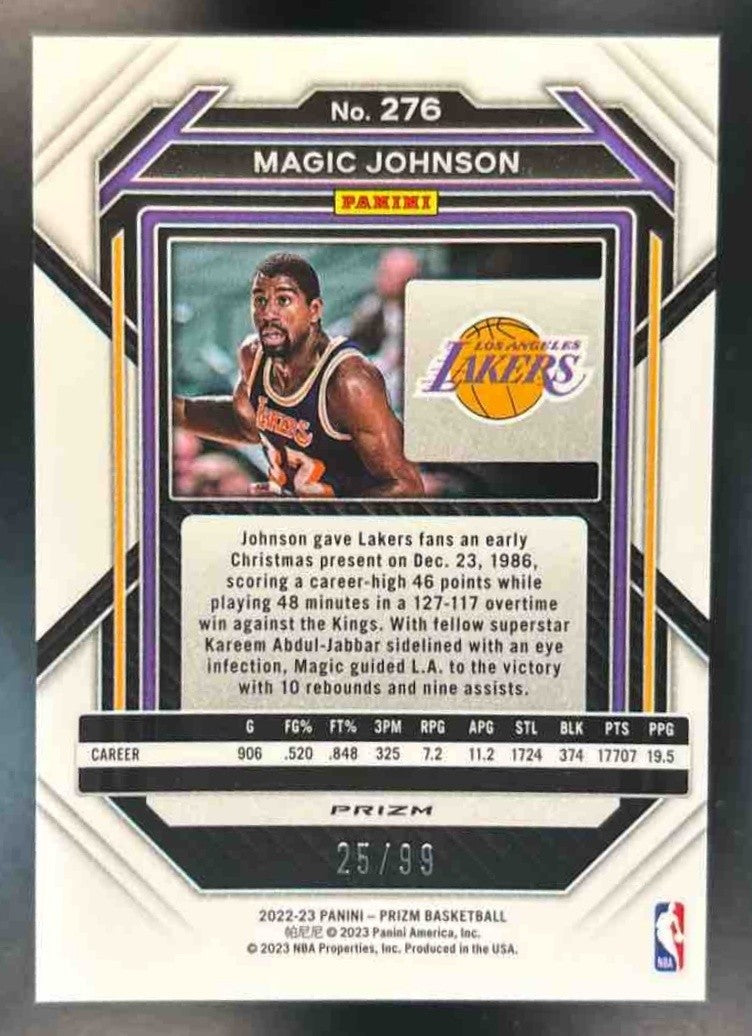 2015-16 Panini Prizm Magic Johnson Purple Prizms /99 #248 Los Angeles Lakers