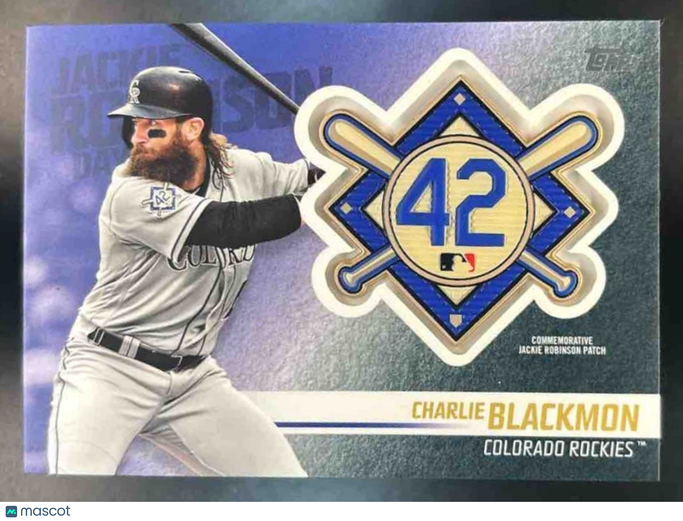 2018 Topps Update Charlie Blackmon Jackie Robinson Day Manufactured Patch Rockie