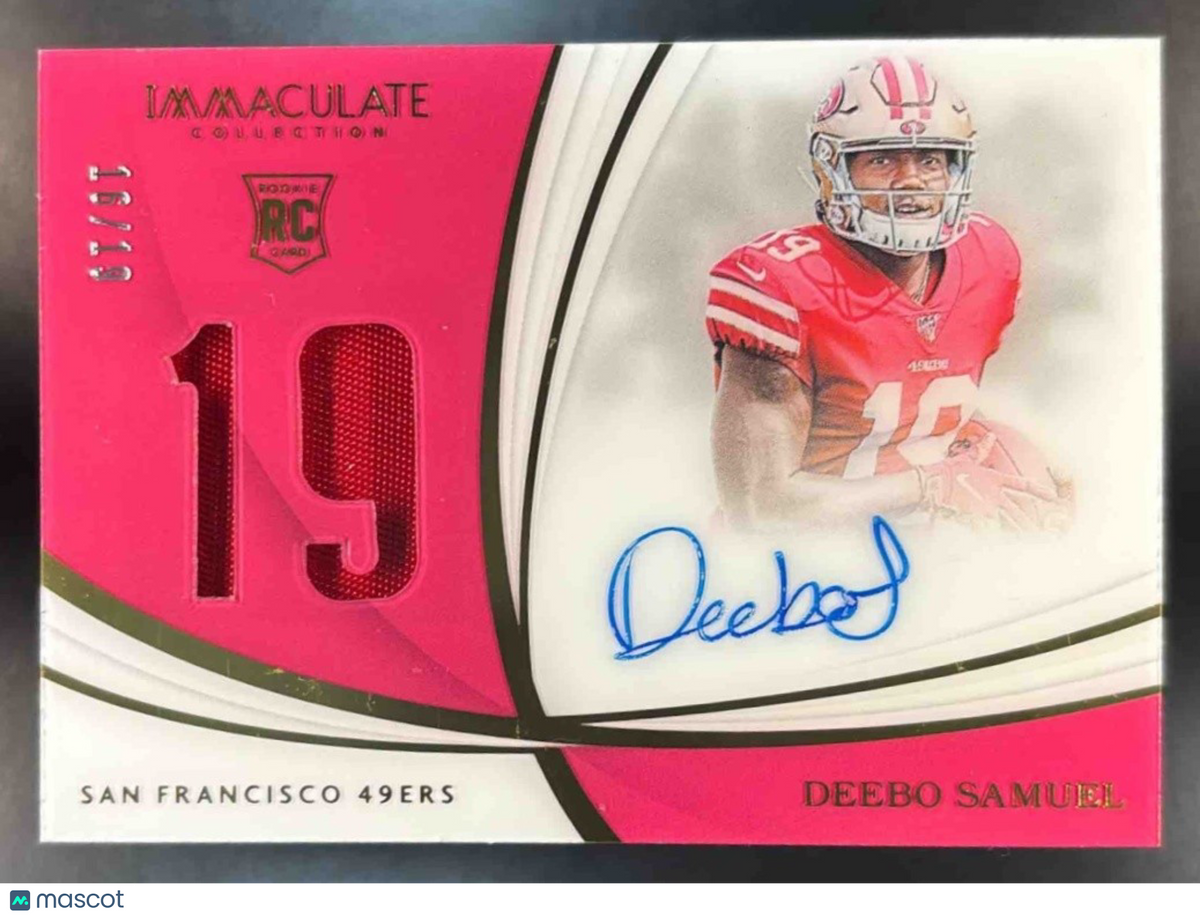 2019 Immaculate Collection Deebo Samuel Patch Auto /19 MEM RC San Francisco 49er
